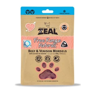 ZEAL ZEAL 狗糧 紐西蘭無榖物脫水凍乾 牛+鹿肉 100g 100g  正面圖
