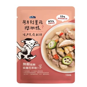 BLUE BLUE BAY 狗狗鮮食餐包 純肉 JUMBO系列 匈牙利蕈菇櫻桃鴨 150g 150g  正面圖