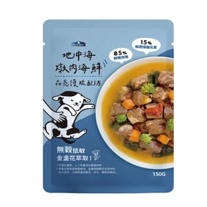 BLUE BLUE BAY 狗狗鮮食餐包 純肉 JUMBO系列 地中海燉肉海鮮 150g 150g  正面圖
