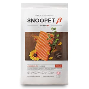 Snoopet Snoopet β 狗糧 淚痕及皮膚護理有機配方 鮮三文魚+磷蝦油+蔬菜 8kg 8kg  正面圖