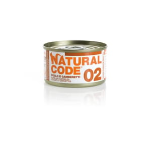 Natural Natural Code 貓罐頭 雞⾁ & 蝦⾁ Chicken & Shrimps 85g 85g  正面圖