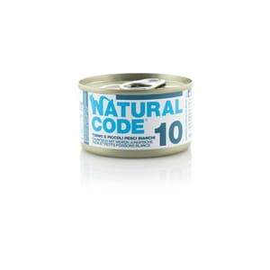Natural Natural Code 貓罐頭 吞拿⿂ & 銀⿂ Tuna & Whitebait 85g 85g 正面圖