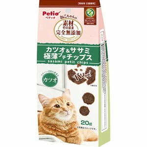 Petio Petio 貓零食 完全無添加 極薄鰹魚&雞柳肉脆片 20g 20g  正面圖