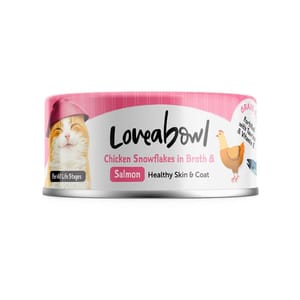 Loveabowl Loveabowl 貓罐頭 亮毛嫩雞三文魚 70g 70g  正面圖