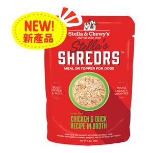 Stella & Chewy's Stella & Chewy's Stella's Shredrs 狗濕糧 肉絲滋味包系列 放養雞+鴨配方 80g 2.8oz 80g 正面圖
