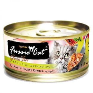 Fussie Fussie Cat 貓罐頭 黑鑽 吞拿魚+虎蝦 Tuna with Prawn Formula in Aspic 80g 80g  正面圖