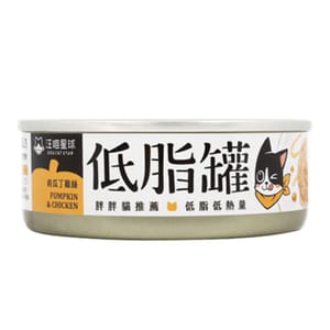 汪喵星球 汪喵星球 貓罐頭 DogCatStar 貓咪低脂無膠主食罐 南瓜丁雞絲 80g 80g 正面圖
