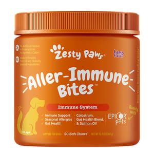Zesty Zesty Paws 抗敏免疫咀嚼軟粒 羊肉味 ALLER-IMMUNE BITESLAMB 90CT JAR 正面圖