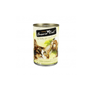 Fussie Fussie Cat 貓罐頭 沙甸魚+雞肉 400g 400g 正面圖