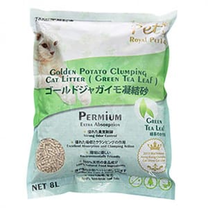 ROYAL ROYAL PET148 黃金馬鈴薯幼條凝結砂 綠茶味 9.5L 5L  正面圖