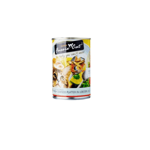 Fussie Fussie Cat 貓罐頭 龍蝦汁海鮮拼盤 400g 400g 正面圖