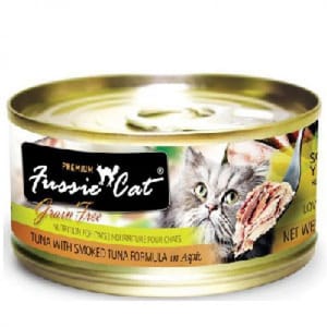 Fussie Fussie Cat 貓罐頭 黑鑽 吞拿魚+煙燻吞拿魚 Tuna with Smoked Tuna Formula in Aspic 80g 80g  正面圖