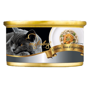 My My baby 貓罐頭 雞及吞拿魚及蔬菜 Chicken with Tuna with Vegetables 85g 85g  正面圖
