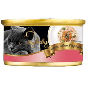 My My baby 貓罐頭 雞肉及三文魚及蔬菜 Chicken with Salmon with Vegetables 85g 85g  正面圖