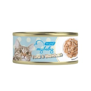 My My baby 貓罐頭 吞拿魚及白飯魚 Tuna With Whitebait 85g 85g  正面圖