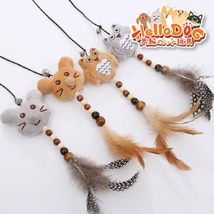 HelloDOG HelloDOG 玩具嚴選 木柄逗貓棒 老鼠貓頭鷹 1件 背面圖