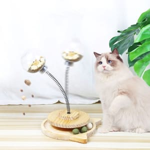 HelloDOG HelloDOG 玩具嚴選 貓玩具 實木轉盤益智不倒翁漏食球 1件 正面圖