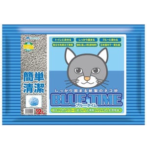 日本SANMATE 日本SANMATE Blue Time 抗菌易溶 紙貓砂 12L 12L  正面圖