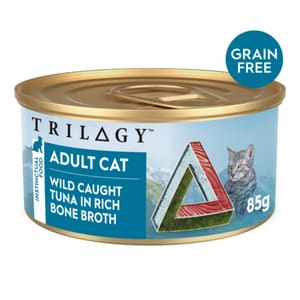 Trilogy Trilogy 貓罐頭 無穀物肉絲主食罐 吞拿魚高湯 85g 85g 正面圖