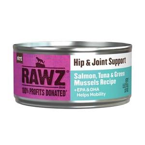 RAWZ RAWZ 貓罐頭 Soultion Based系列 關節保健配方 三文魚、吞拿魚、綠唇貽貝 155g 155g  正面圖