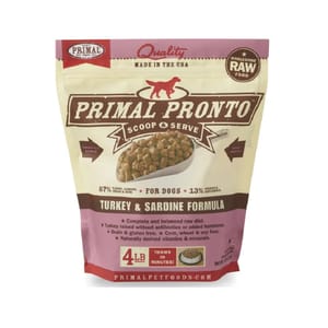Primal Primal 狗糧 急凍鮮肉粒系列 火雞及沙甸魚配方 4lb 4lb 正面圖