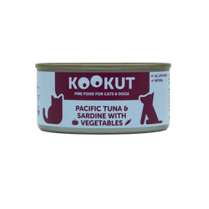 KOOKUT KOOKUT 貓狗罐頭 100% 天然 太平洋吞拿魚沙甸魚蔬菜 150g 150g  正面圖