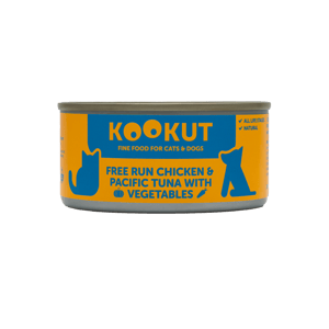 KOOKUT KOOKUT 貓狗罐頭 100% 天然 放養雞太平洋吞拿魚蔬菜 150g 150g  正面圖