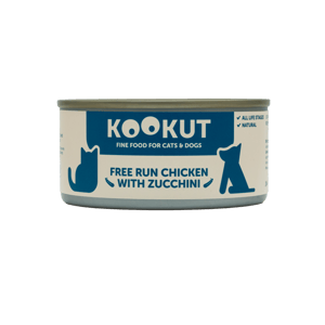 KOOKUT KOOKUT 貓狗罐頭 100% 天然 放養雞肉雞肝及意大利青瓜 150g 150g  正面圖