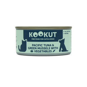 KOOKUT KOOKUT 貓狗罐頭 100% 天然 太平洋吞拿魚綠唇青口蔬菜 150g 150g  正面圖