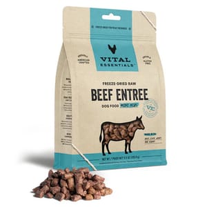 VITAL VITAL ESSENTIALS 狗糧 凍乾脫水生肉糧 迷你肉粒 牛肉 14oz 14oz 正面圖