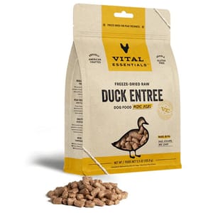 VITAL VITAL ESSENTIALS 狗糧 凍乾脫水生肉糧 迷你肉粒 鴨肉 25oz 25oz  正面圖