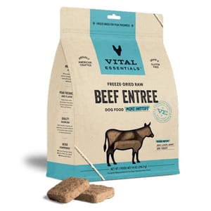 VITAL VITAL ESSENTIALS 狗糧 凍乾脫水生肉糧 迷你肉餅 牛肉 14oz 14oz 正面圖