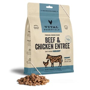 VITAL VITAL ESSENTIALS 貓糧 凍乾脫水生肉糧 迷你肉粒 牛肉+雞肉 8oz 8oz  正面圖