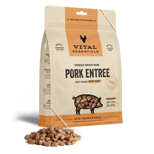 VITAL VITAL ESSENTIALS 貓糧 凍乾脫水生肉糧 迷你肉粒 豬肉 12oz 12oz 正面圖