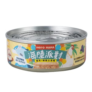 HeroMama HeroMama 貓主食罐 海陸派對系列 鱸魚雞 80g 80g  正面圖