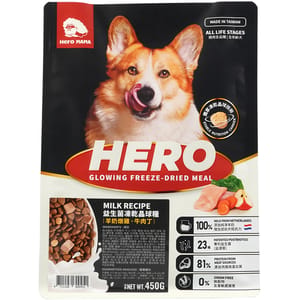 HeroMama HeroMama 狗糧 益生菌晶球糧 羊奶燉雞+牛肉丁 450g 450g  正面圖