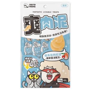 HeroMama HeroMama 貓零食 爽肉泥系列 鮭魚枸杞 關節靈活 10gx4 10g  正面圖