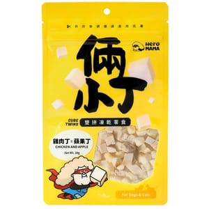 HeroMama HeroMama 貓狗零食 倆小丁凍乾系列 雞肉+蘋果 20g 20g 正面圖