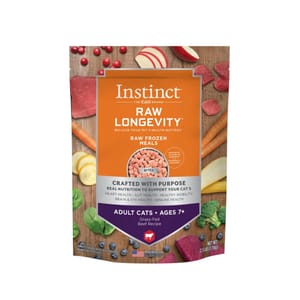 Instinct Instinct 貓糧 本能 貓糧 無穀物凍乾主食糧 長壽老年貓7+ 牛肉 9.5oz 5oz  正面圖