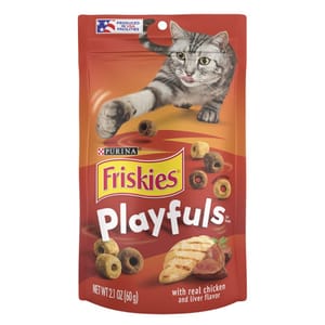 Friskies喜躍 Friskies喜躍 Playfuls 貓零食 貓脆餅 雞肉+雞肝 2.1oz 1oz 正面圖