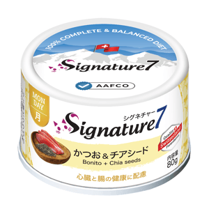 Signature7 Signature7 貓罐頭 營養肉醬罐罐 心臟腸道健康 鰹魚+雞肉+奇亞籽 80g 80g  正面圖