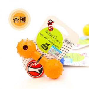 Aduck Aduck 橡膠啞鈴帶鈴鐺耐咬潔齒狗狗玩具 正面圖