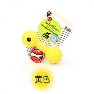 Aduck Aduck 橡膠啞鈴帶鈴鐺耐咬潔齒狗狗玩具 正面圖