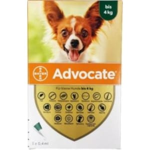 杜蟲殺蚤用品 Elanco (Bayer) 犬用 Advocate 心疥爽滴劑 4kg以下 1盒3支 (BAOD40)