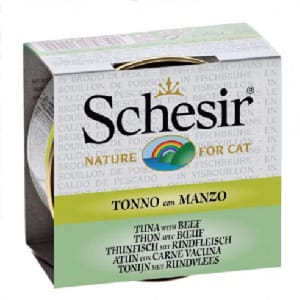 Schesir Schesir 湯煮貓罐頭 吞拿魚及牛肉飯 70g 70g 正面圖