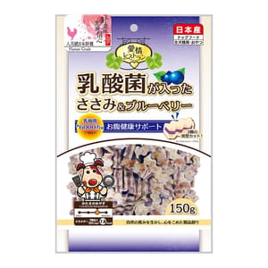 日本Q-Pet 日本Q-Pet 狗小食 愛情餐廳 乳酸菌雞肉粒 藍莓味 150g 150g  正面圖