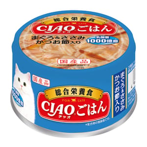 CIAO CIAO 貓罐頭 吞拿魚+雞肉 木魚味 正面圖