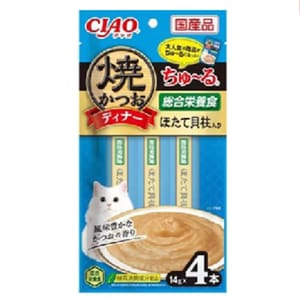 CIAO CIAO 貓零食 燒鰹魚晚餐超奴 帶子 14g×4 14g 正面圖
