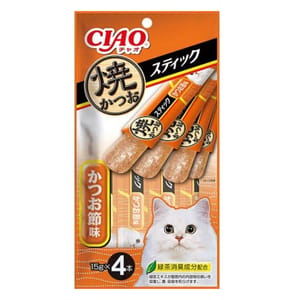 CIAO CIAO 貓零食 果凍片 燒鰹魚 鰹魚節味 15g×4 15g  正面圖