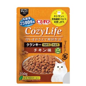 CIAO CIAO 爽快生活乳酸菌+甲殼素貓糧 雞肉味 200g 200g 正面圖
